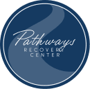 Pathways Recovery Center circular logo in blue and white font